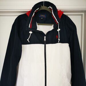 Polo by Ralph Lauren COLOR-BLOCKED JACKET - AVIATOR NAVY/ PURE WHITE Size Medium